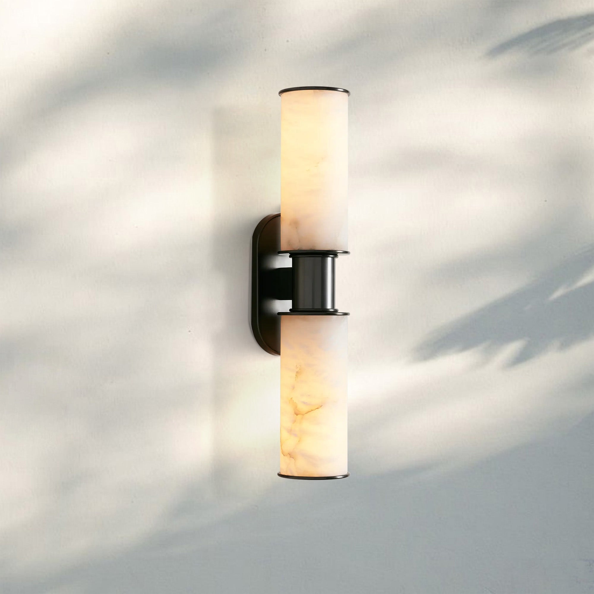Harline Alabaster 2 - Light Wall Sconce - BronzeJoyfuzzy