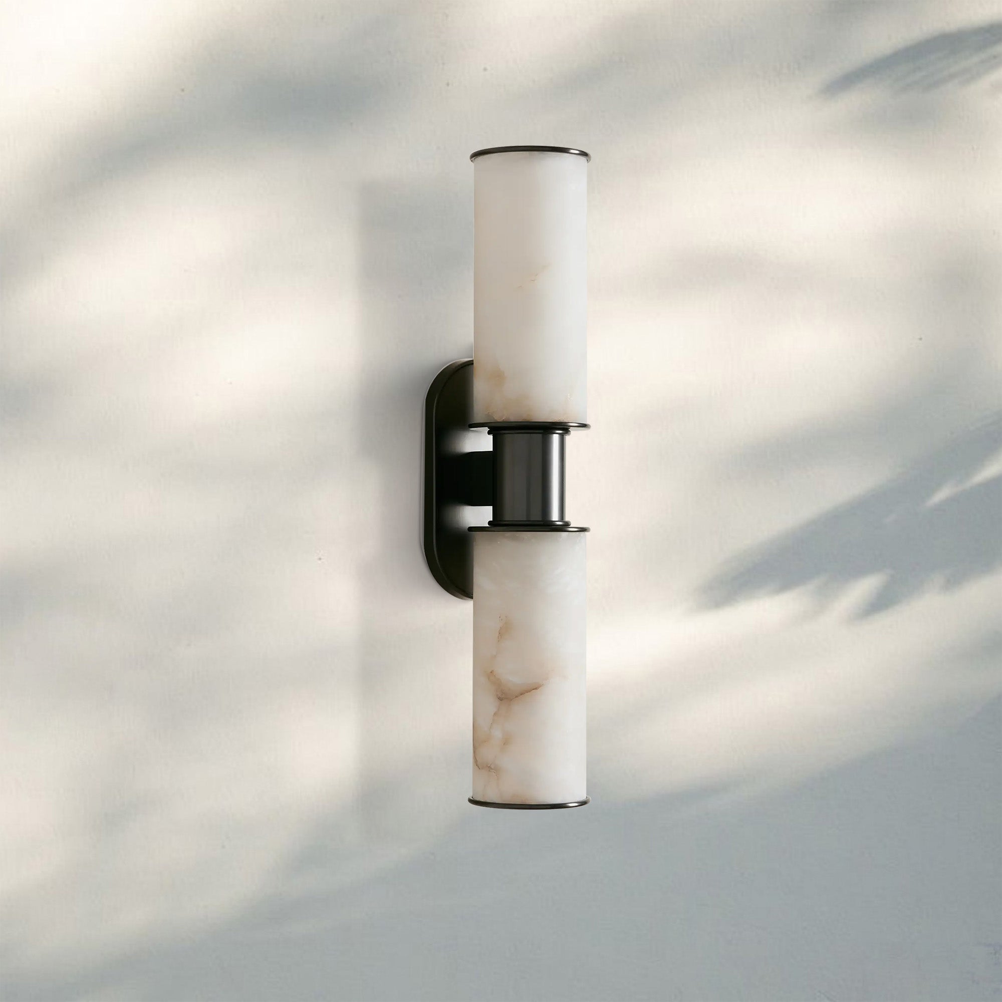 Harline Alabaster 2 - Light Wall Sconce - NickelJoyfuzzy