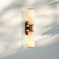Harline Alabaster 2 - Light Wall Sconce - BrassJoyfuzzy
