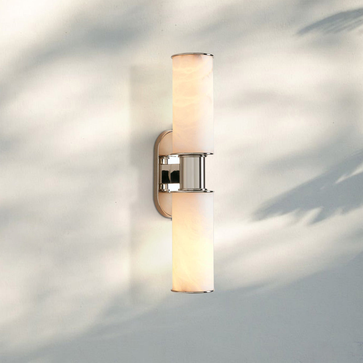 Harline Alabaster 2 - Light Wall Sconce - NickelJoyfuzzy