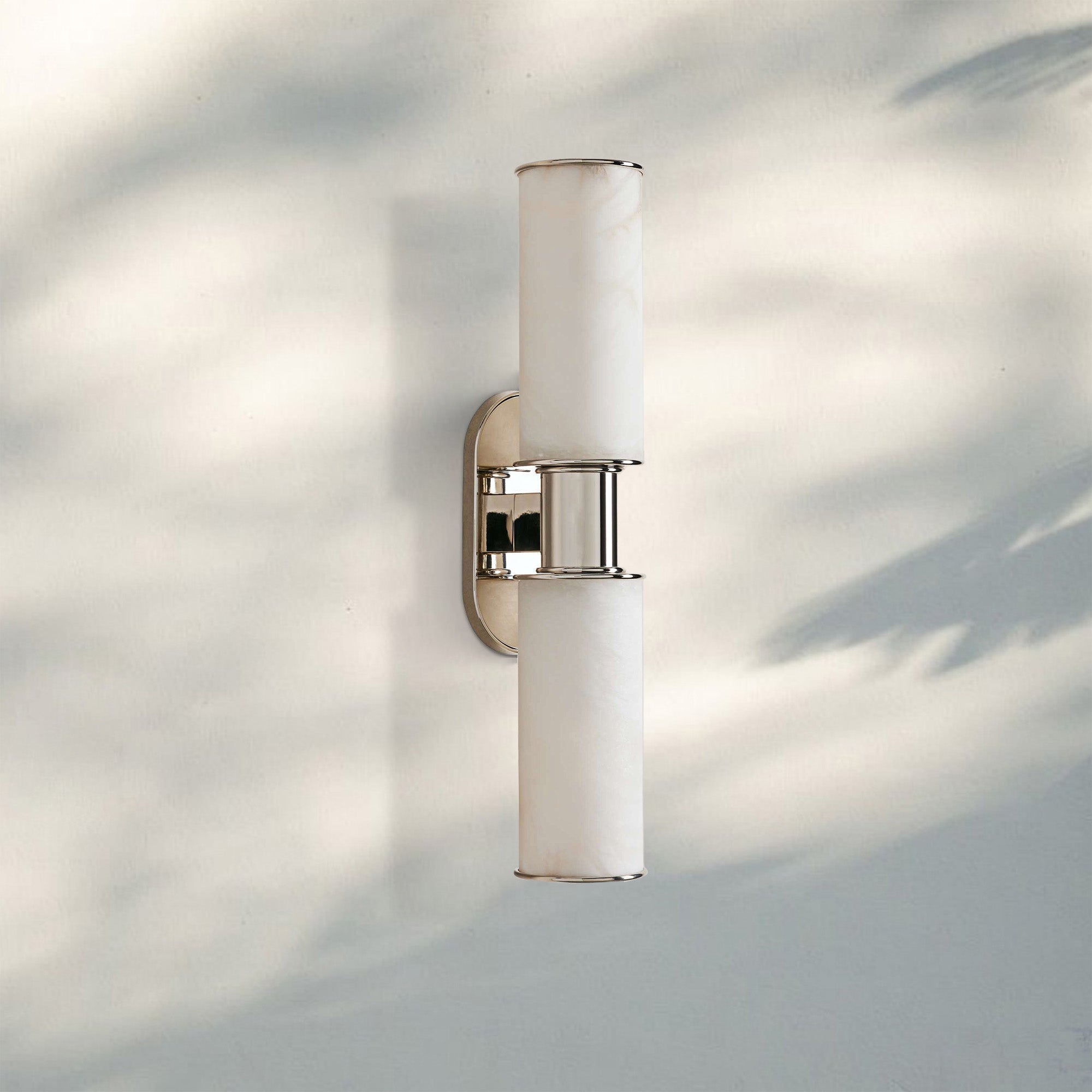 Harline Alabaster 2 - Light Wall Sconce - NickelJoyfuzzy