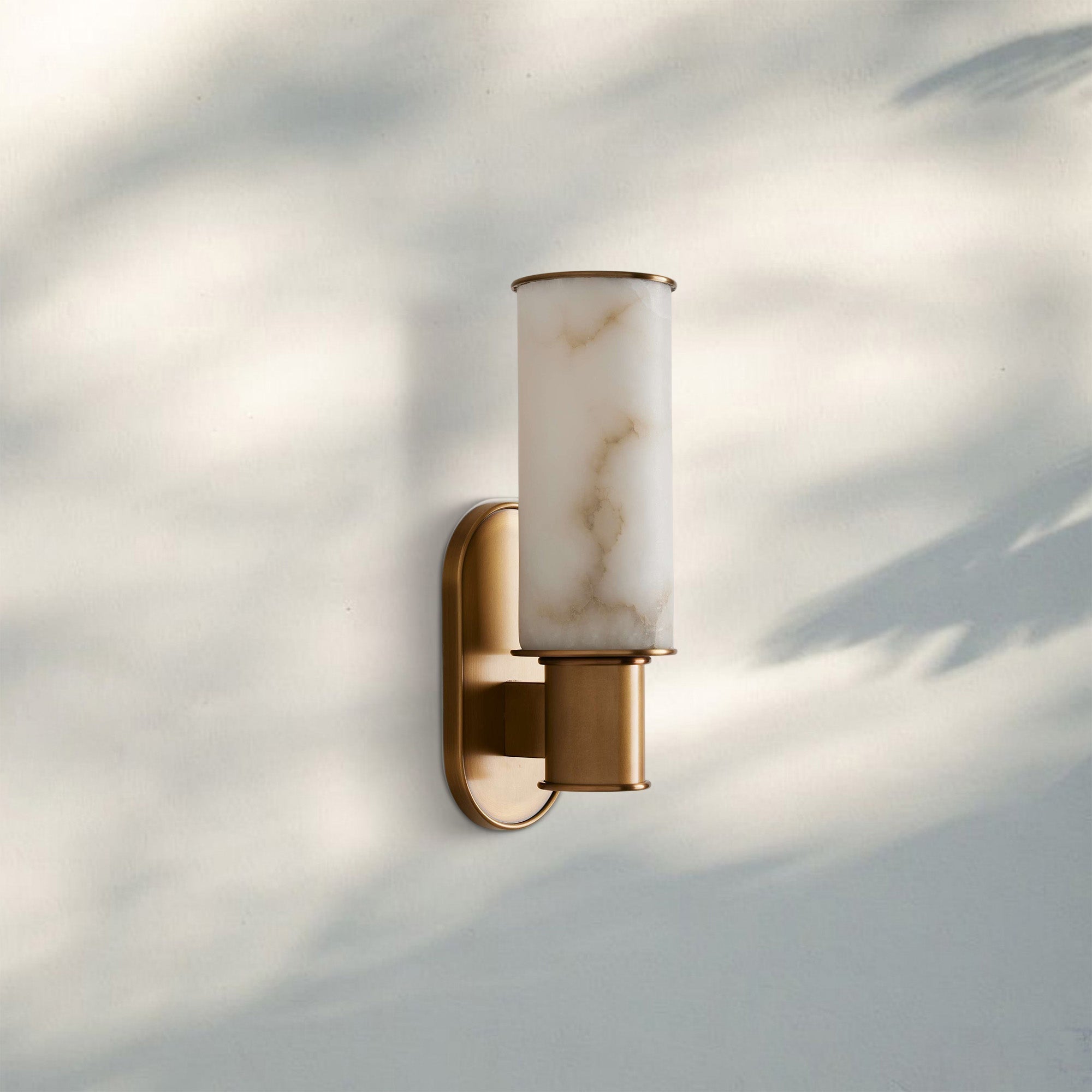 Harline Alabaster Wall Sconce - NickelJoyfuzzy