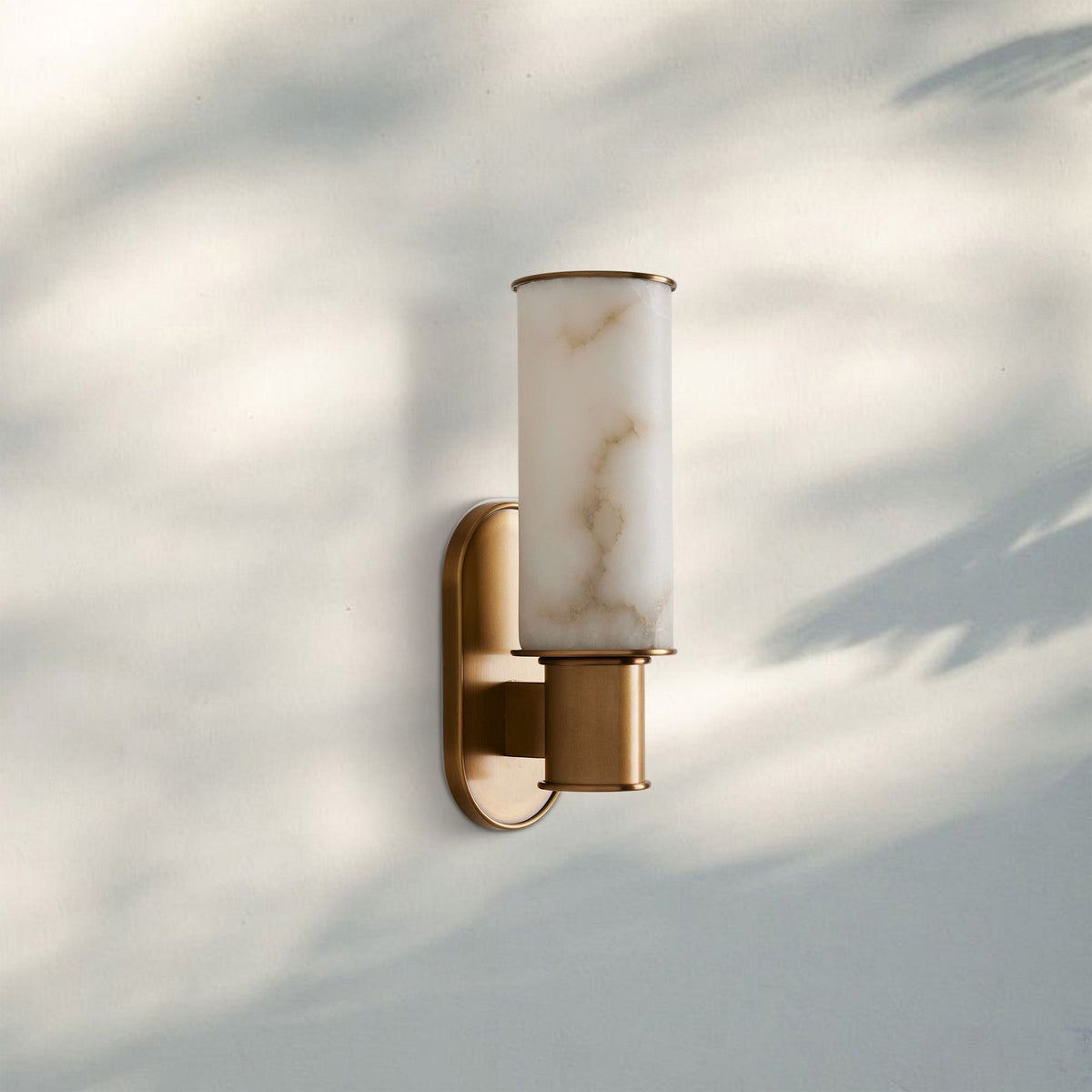 Harline Alabaster Wall Sconce - NickelJoyfuzzy