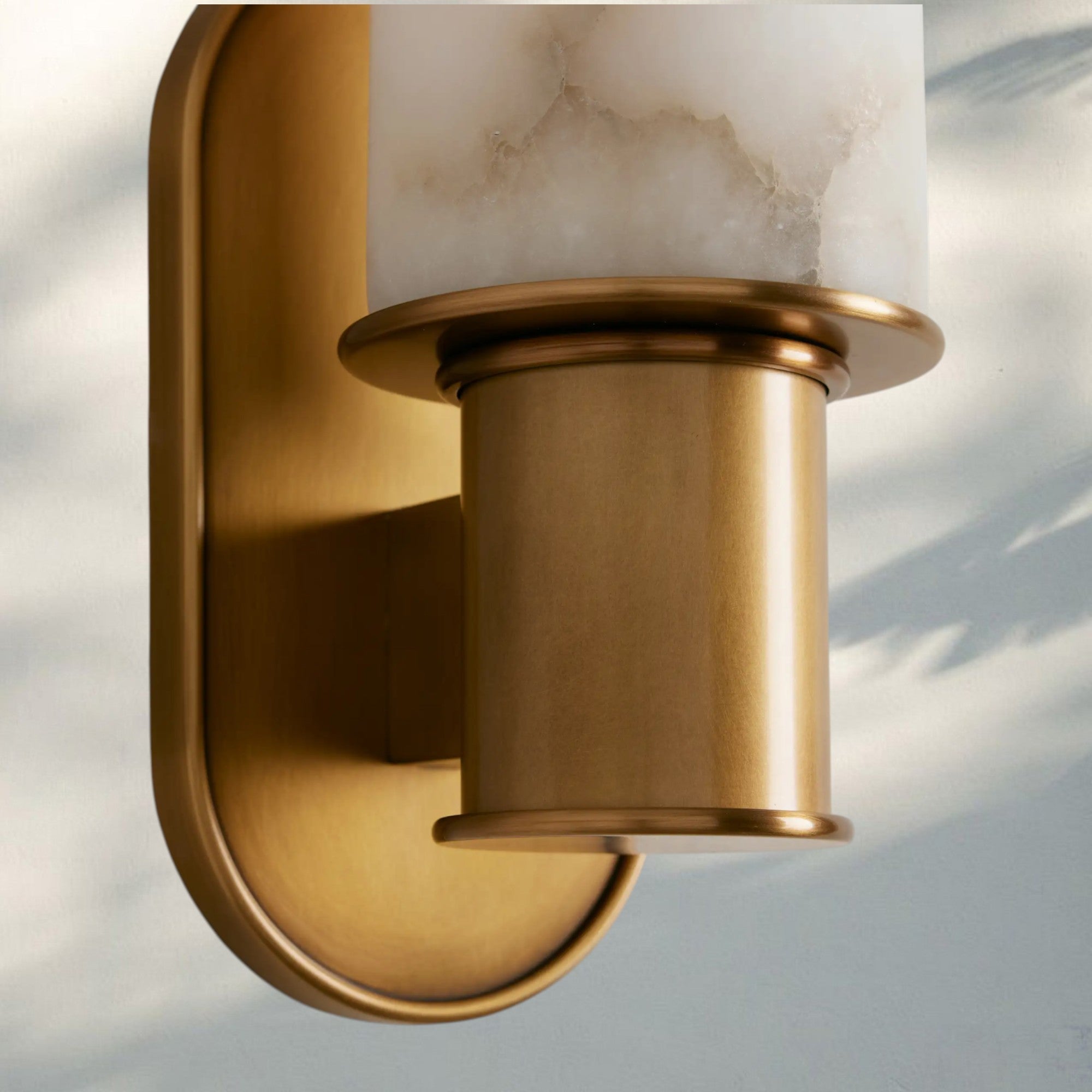 Harline Alabaster Wall Sconce - NickelJoyfuzzy