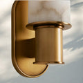 Harline Alabaster Wall Sconce - NickelJoyfuzzy