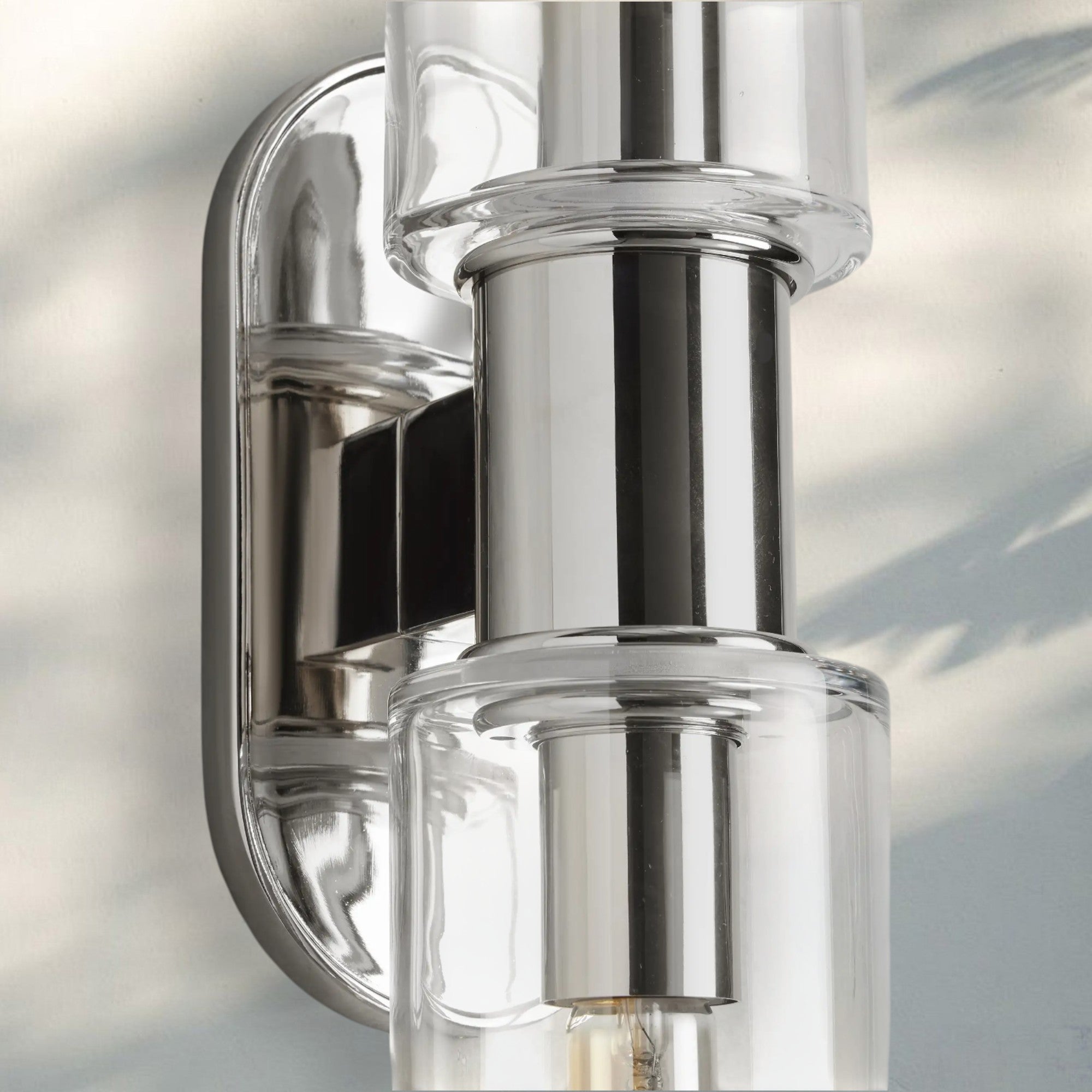 Harline Clear Glass 2 - Light Wall Sconce - NickelJoyfuzzy