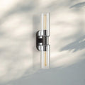 Harline Clear Glass 2 - Light Wall Sconce - NickelJoyfuzzy