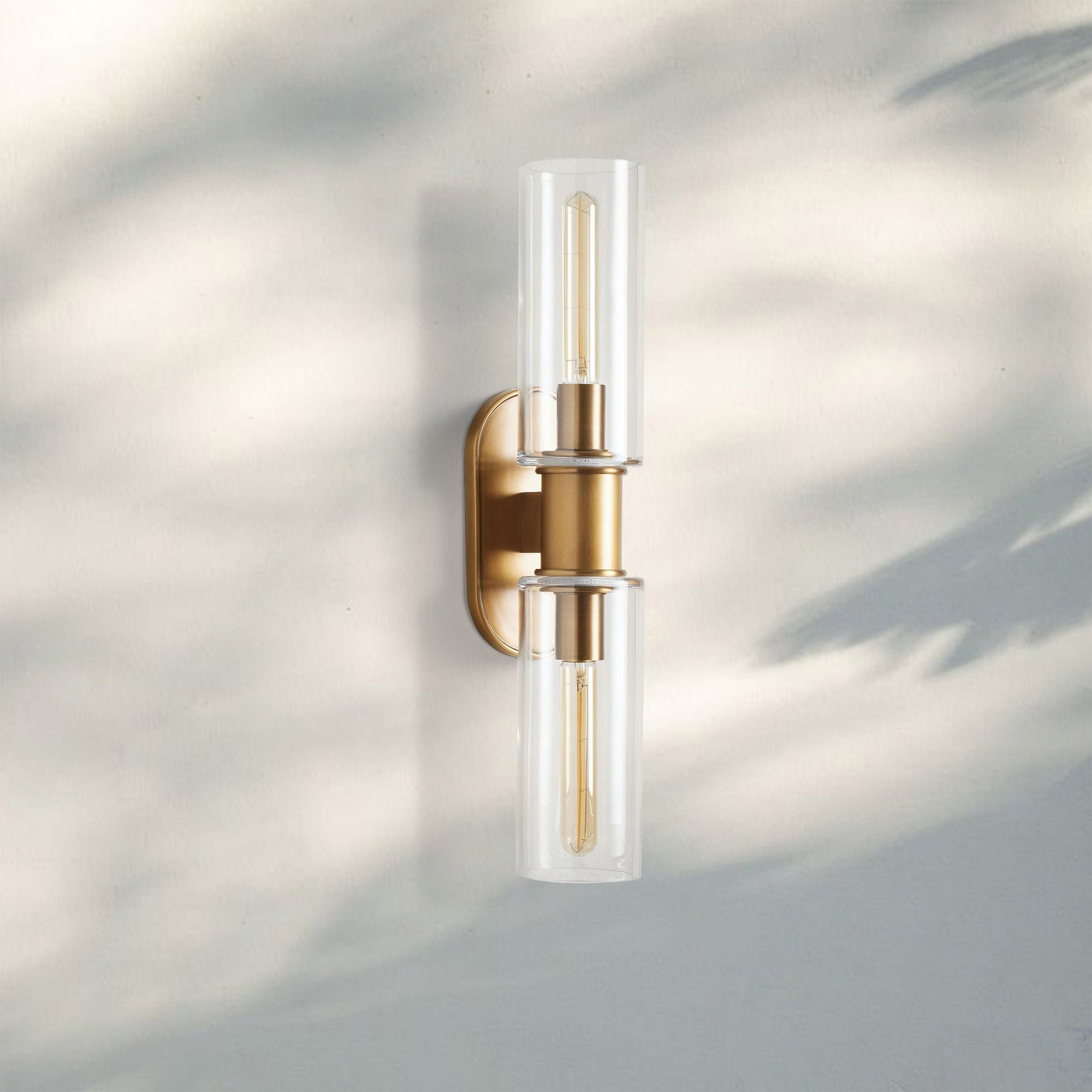 Harline Clear Glass 2 - Light Wall Sconce - NickelJoyfuzzy