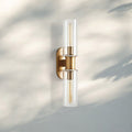 Harline Clear Glass 2 - Light Wall Sconce - NickelJoyfuzzy