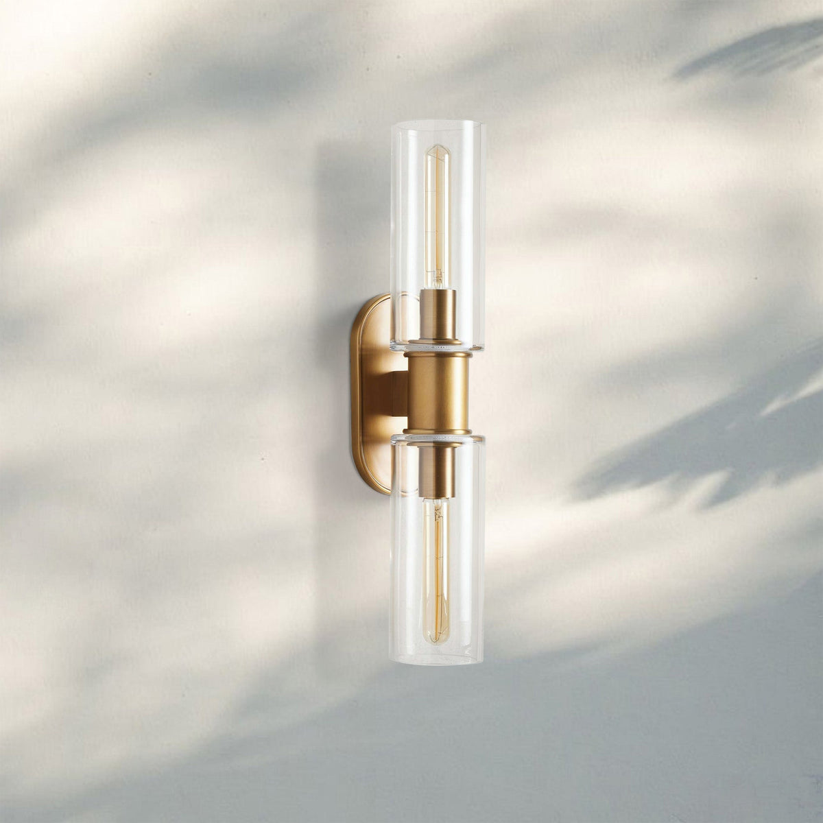 Harline Clear Glass 2 - Light Wall Sconce - NickelJoyfuzzy