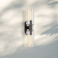 Harline Clear Glass 2 - Light Wall Sconce - BronzeJoyfuzzy