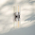 Harline Clear Glass 2 - Light Wall Sconce - NickelJoyfuzzy
