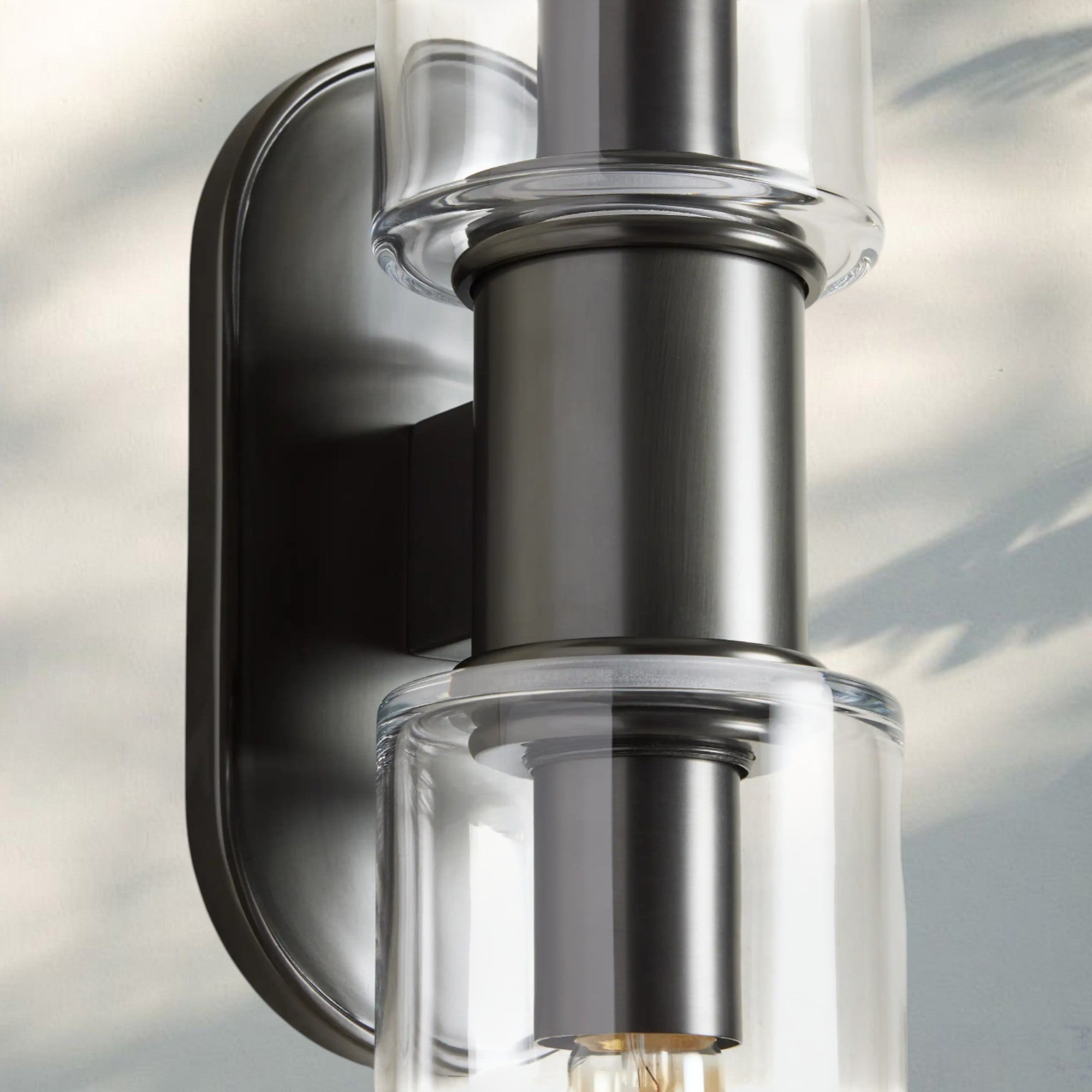 Harline Clear Glass 2 - Light Wall Sconce - NickelJoyfuzzy