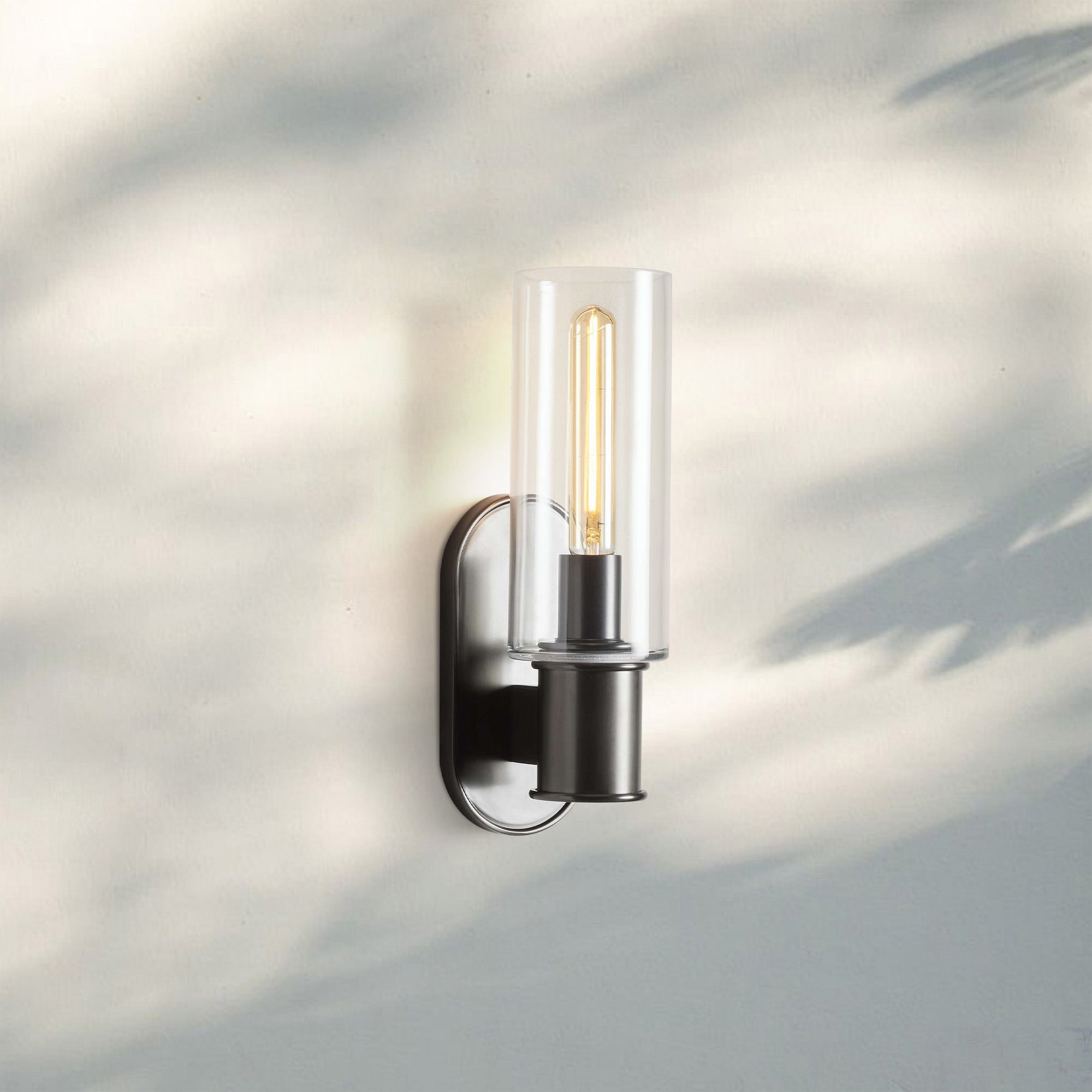Harline Clear Glass Wall Sconce - BronzeJoyfuzzy
