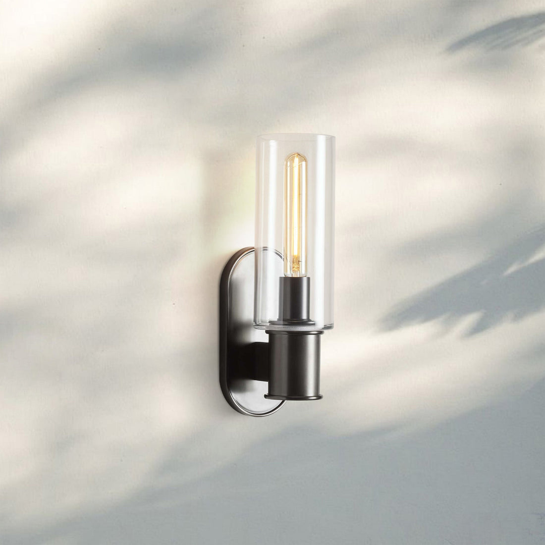 Harline Clear Glass Wall Sconce - BrassJoyfuzzy