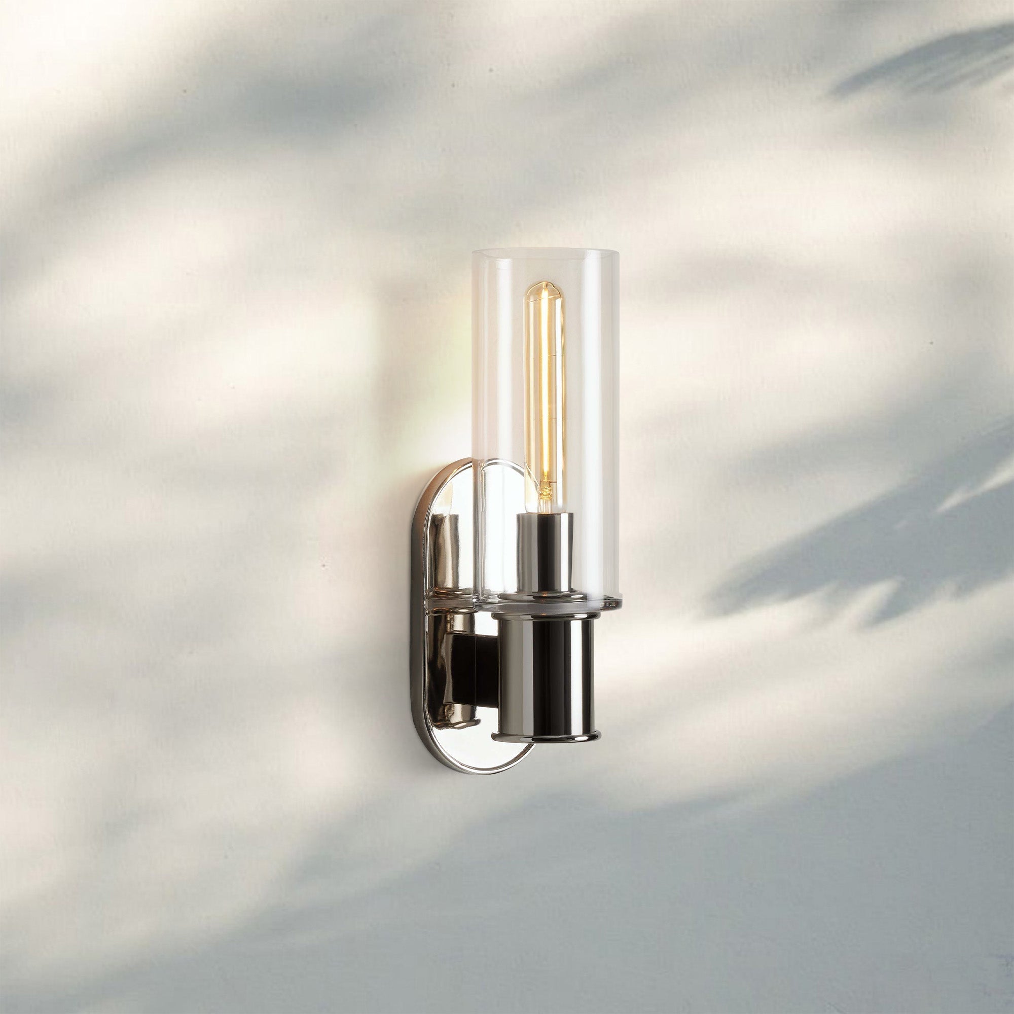Harline Clear Glass Wall Sconce - NickelJoyfuzzy