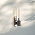 Harline Clear Glass Wall Sconce - NickelJoyfuzzy