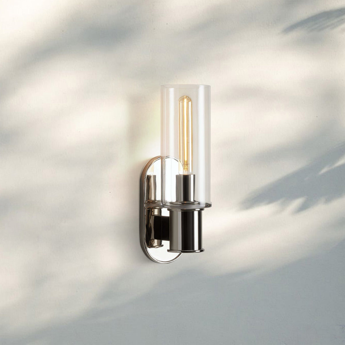 Harline Clear Glass Wall Sconce - NickelJoyfuzzy