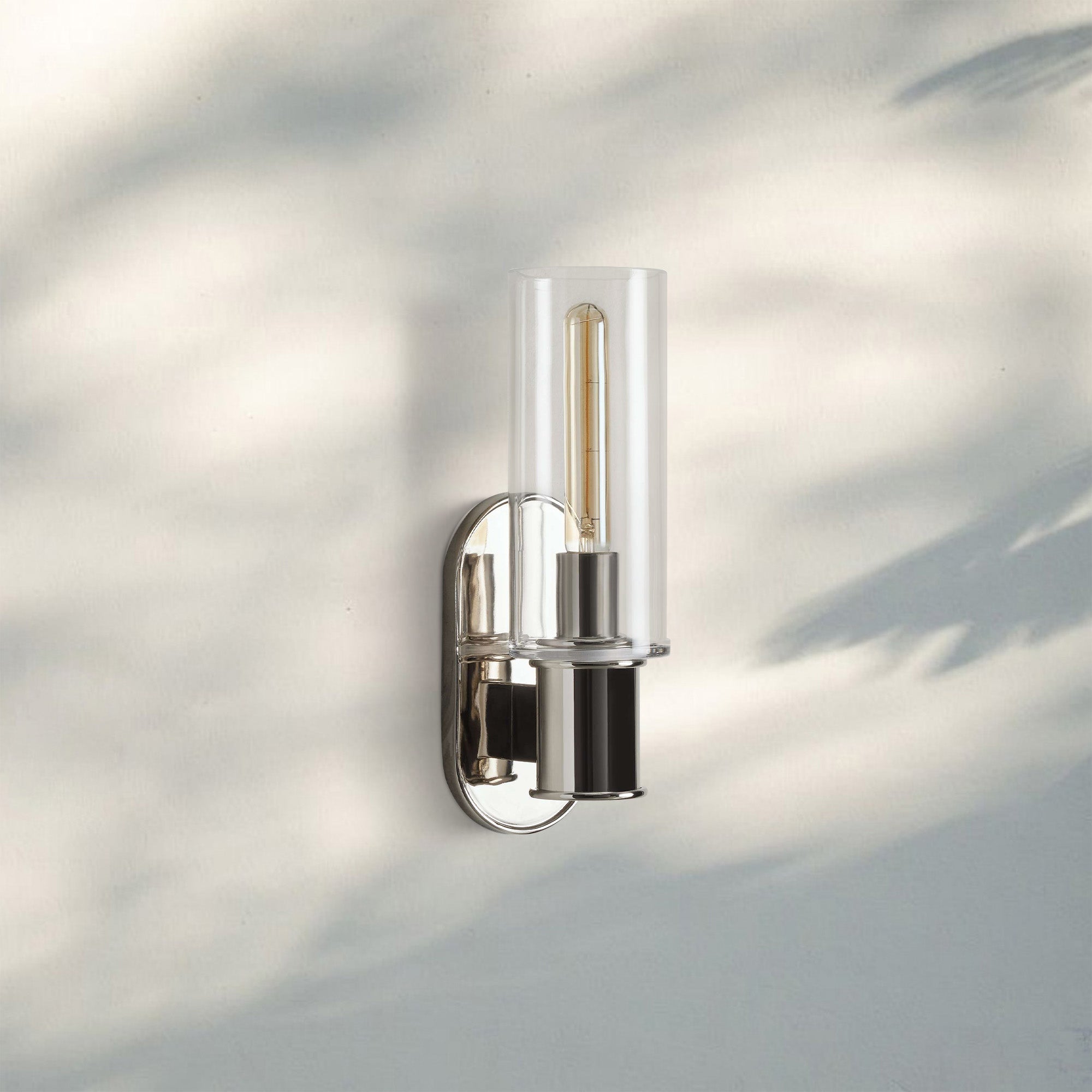 Harline Clear Glass Wall Sconce - NickelJoyfuzzy