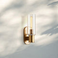 Harline Clear Glass Wall Sconce - BrassJoyfuzzy