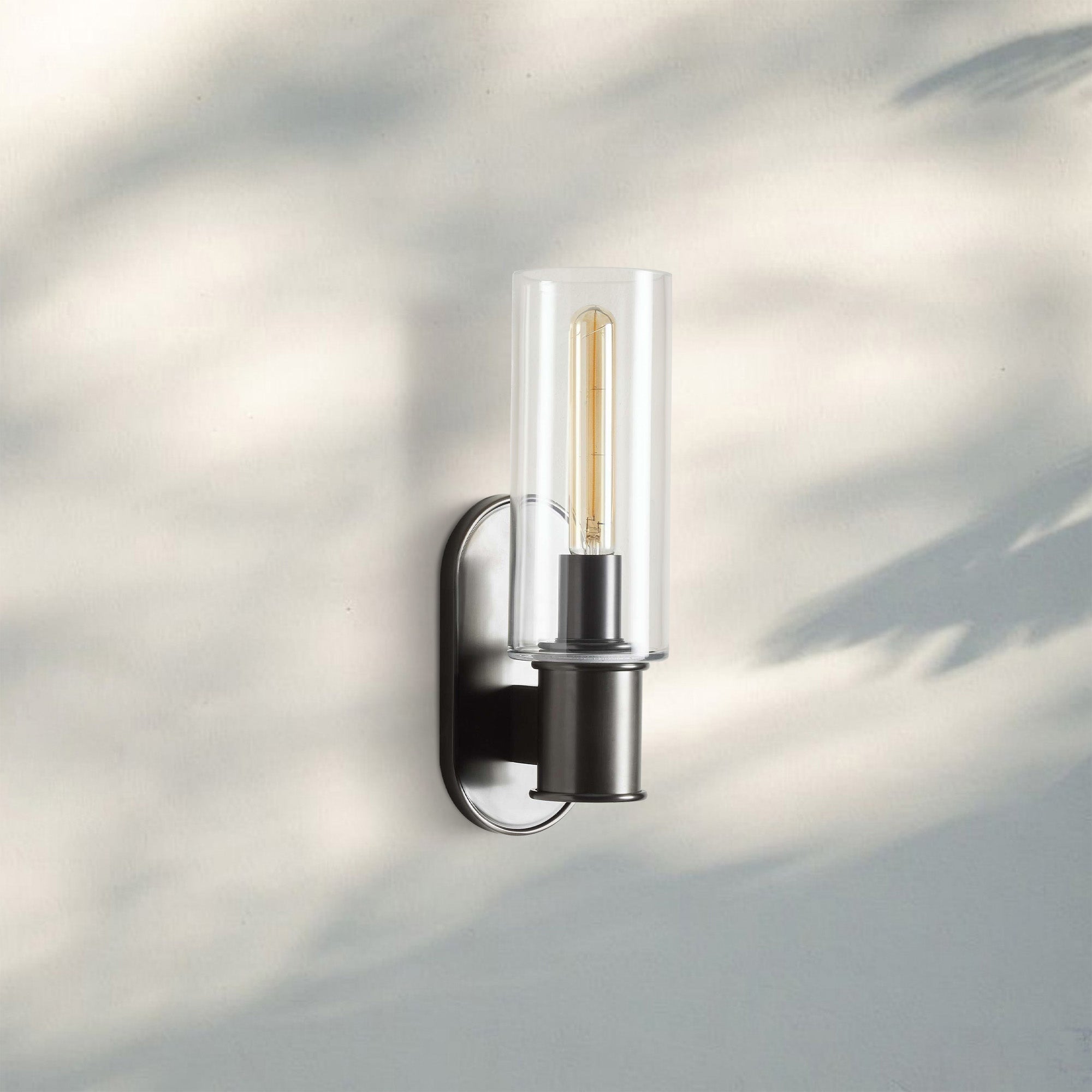 Harline Clear Glass Wall Sconce - NickelJoyfuzzy
