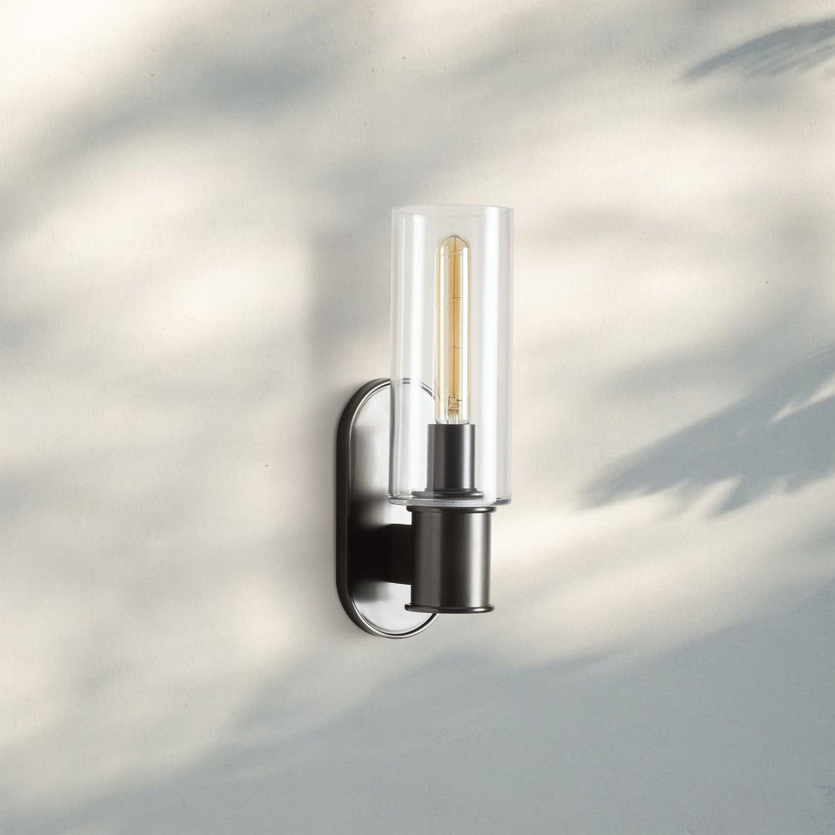 Harline Clear Glass Wall Sconce - NickelJoyfuzzy
