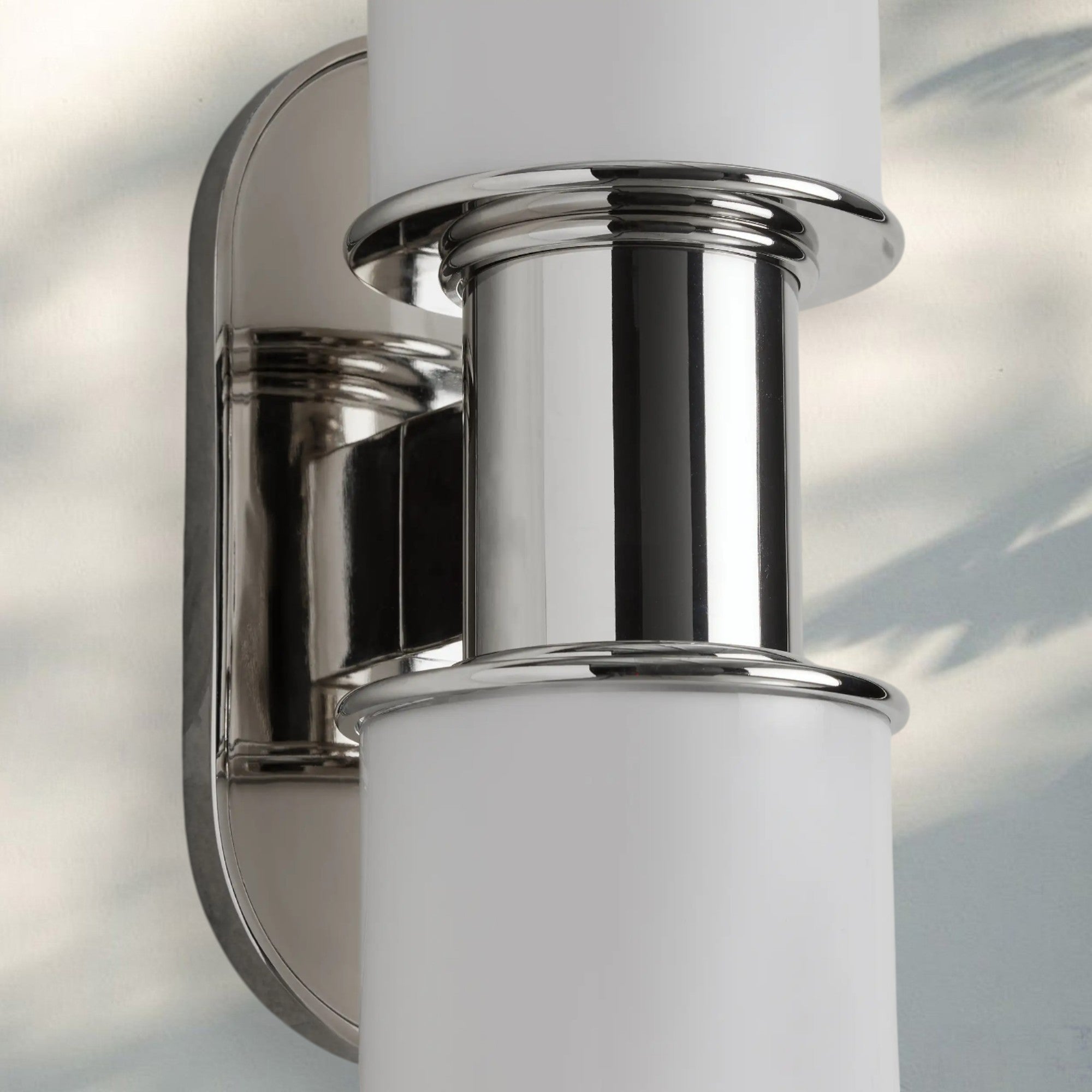 Harline Modern Milk Glass 2 - Light Wall Sconce - NickelJoyfuzzy