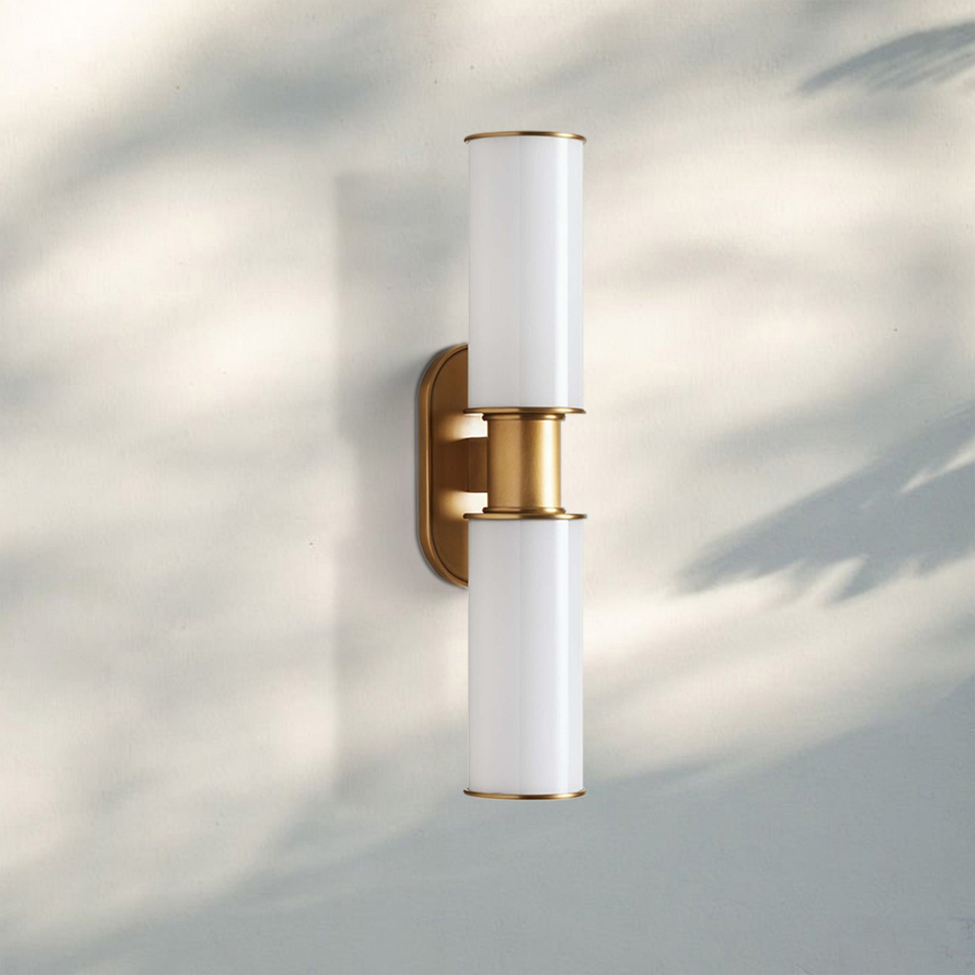 Harline Modern Milk Glass 2 - Light Wall Sconce - NickelJoyfuzzy