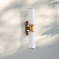 Harline Modern Milk Glass 2 - Light Wall Sconce - NickelJoyfuzzy