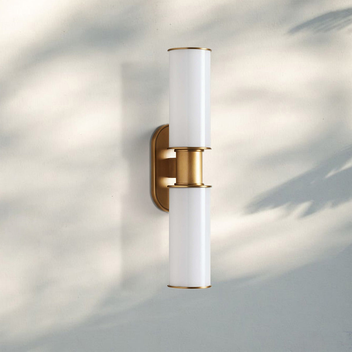 Harline Modern Milk Glass 2 - Light Wall Sconce - NickelJoyfuzzy