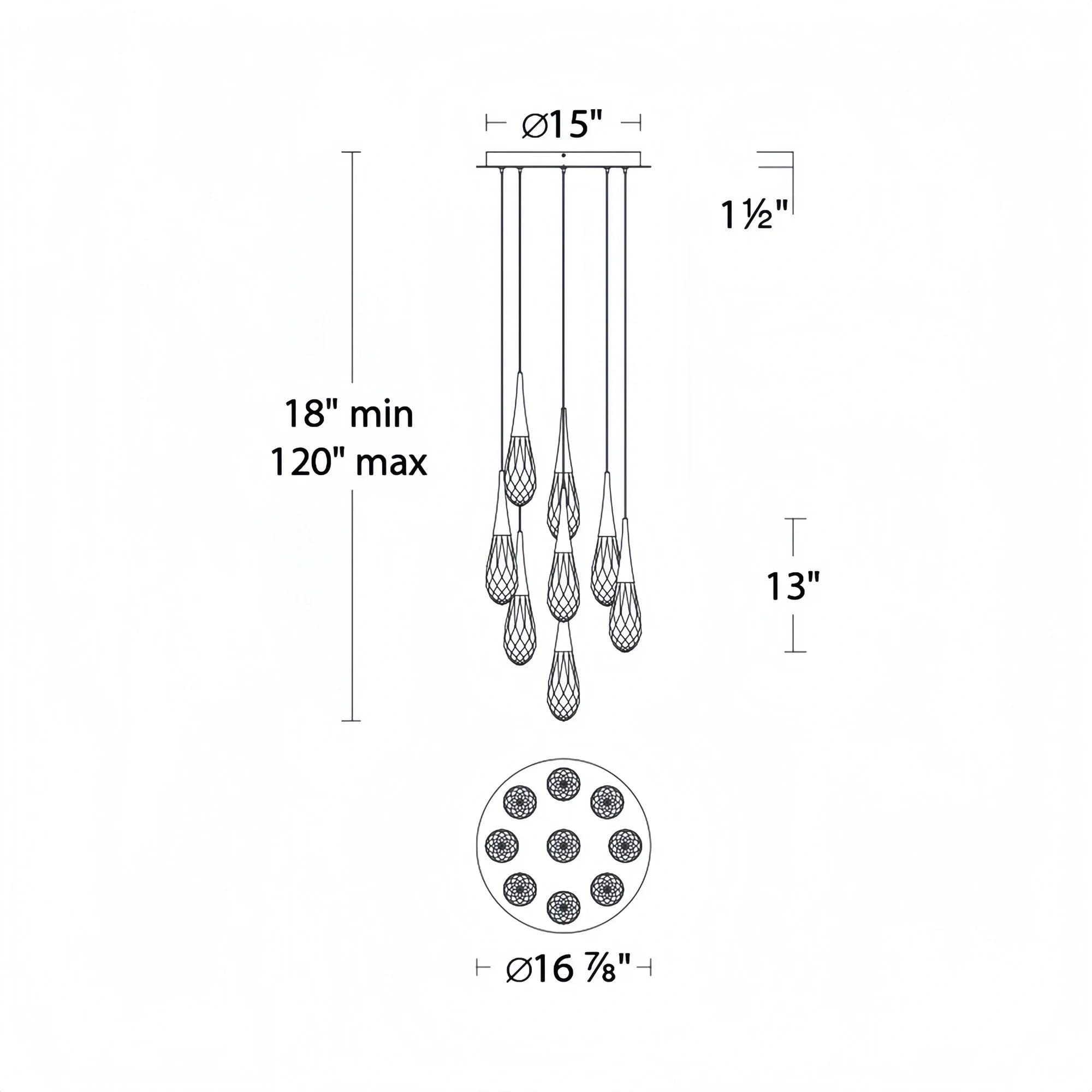 Hibiscus LED Multi Light Pendant Light Round Chandelier - Joyfuzzy