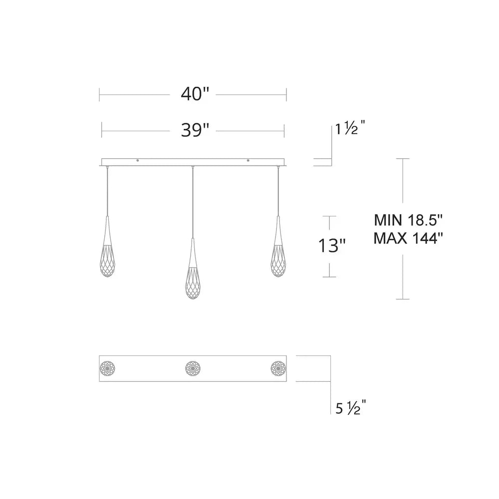 Hibiscus Linear LED Multi Pendant Light - Joyfuzzy