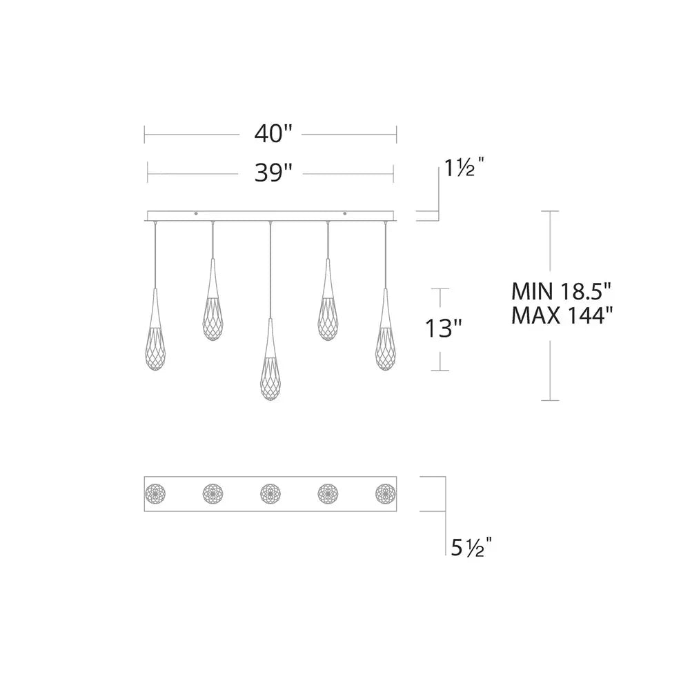 Hibiscus Linear LED Multi Pendant Light - Joyfuzzy