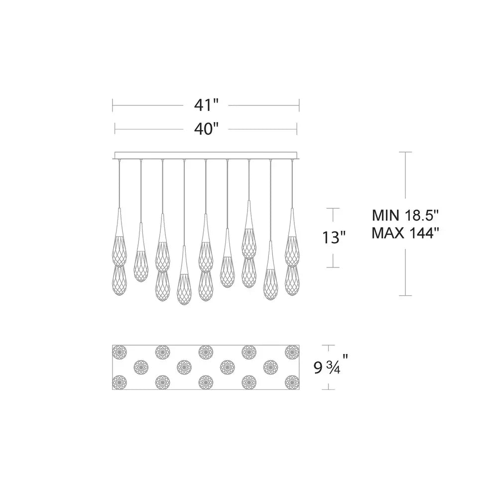 Hibiscus Linear LED Multi Pendant Light - Joyfuzzy