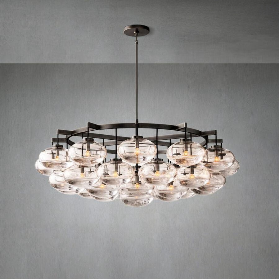Cabfz Clear Glass Round Chandelier 60"