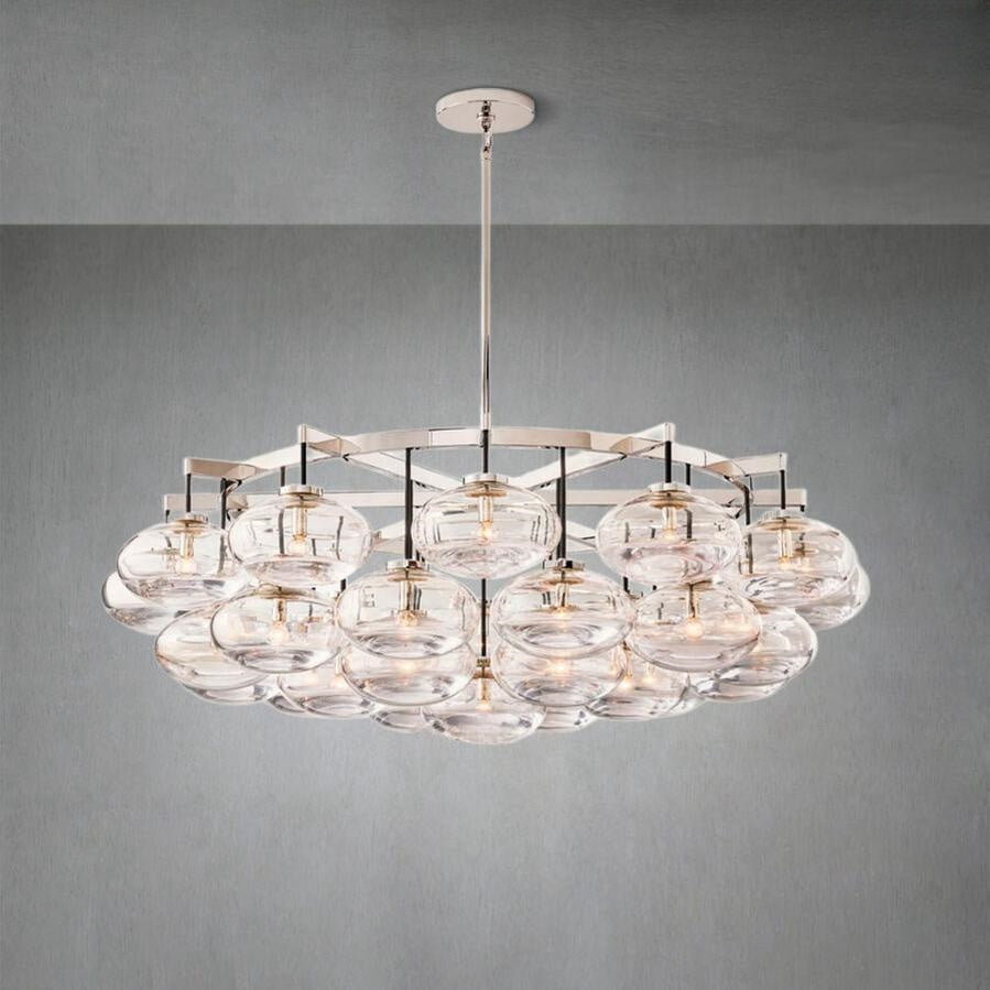 Cabfz Clear Glass Round Chandelier 60"