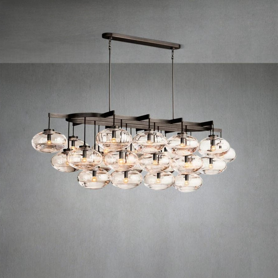 Cabfz Clear Glass Linear Chandelier 72"