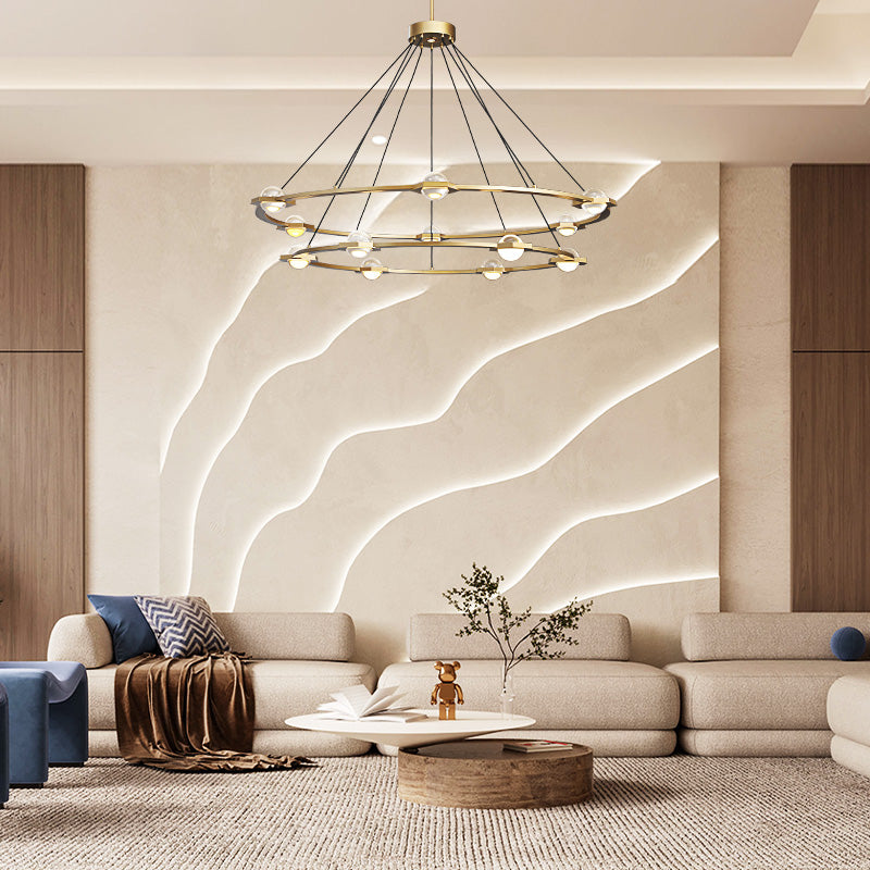 ECLFZ Two-Tier Round Chandelier 48" 60"