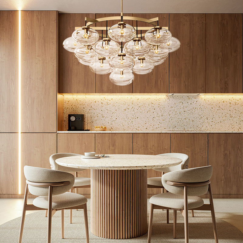Cabfz Clear Glass Round Chandelier 48"