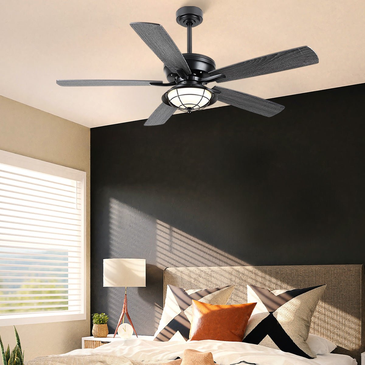 Indoor/Outdoor Ceiling Fans Farmhouse Modern Style 52" - Joyfuzzy