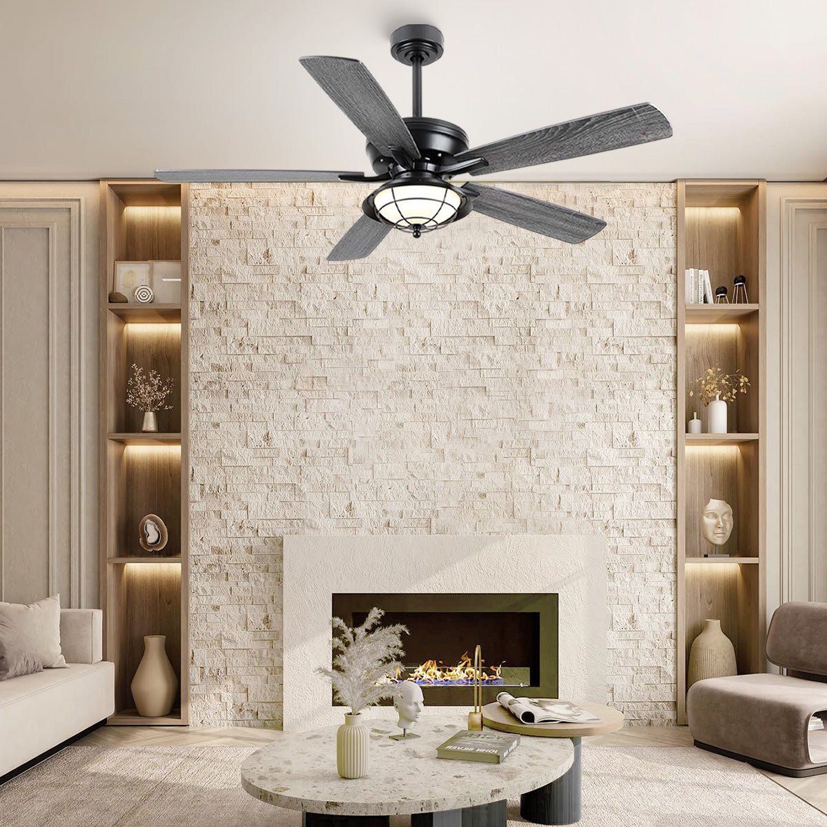 Indoor/Outdoor Ceiling Fans Farmhouse Modern Style 52" - Joyfuzzy