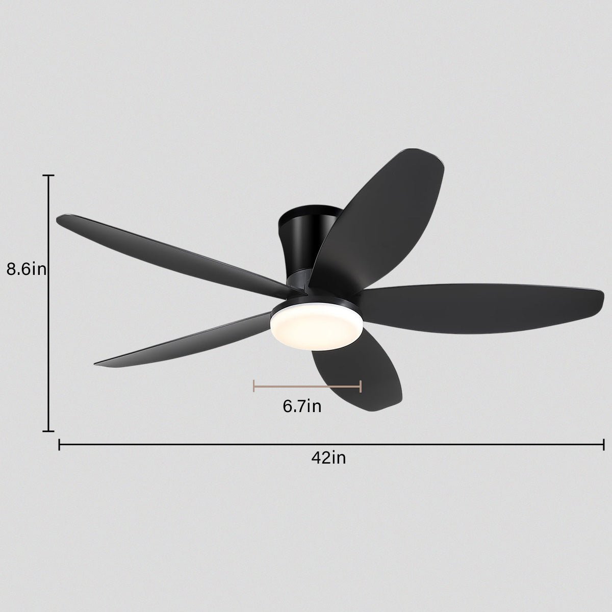 Indoor/Outdoor Recessed Black Ceiling Fan Light - Joyfuzzy