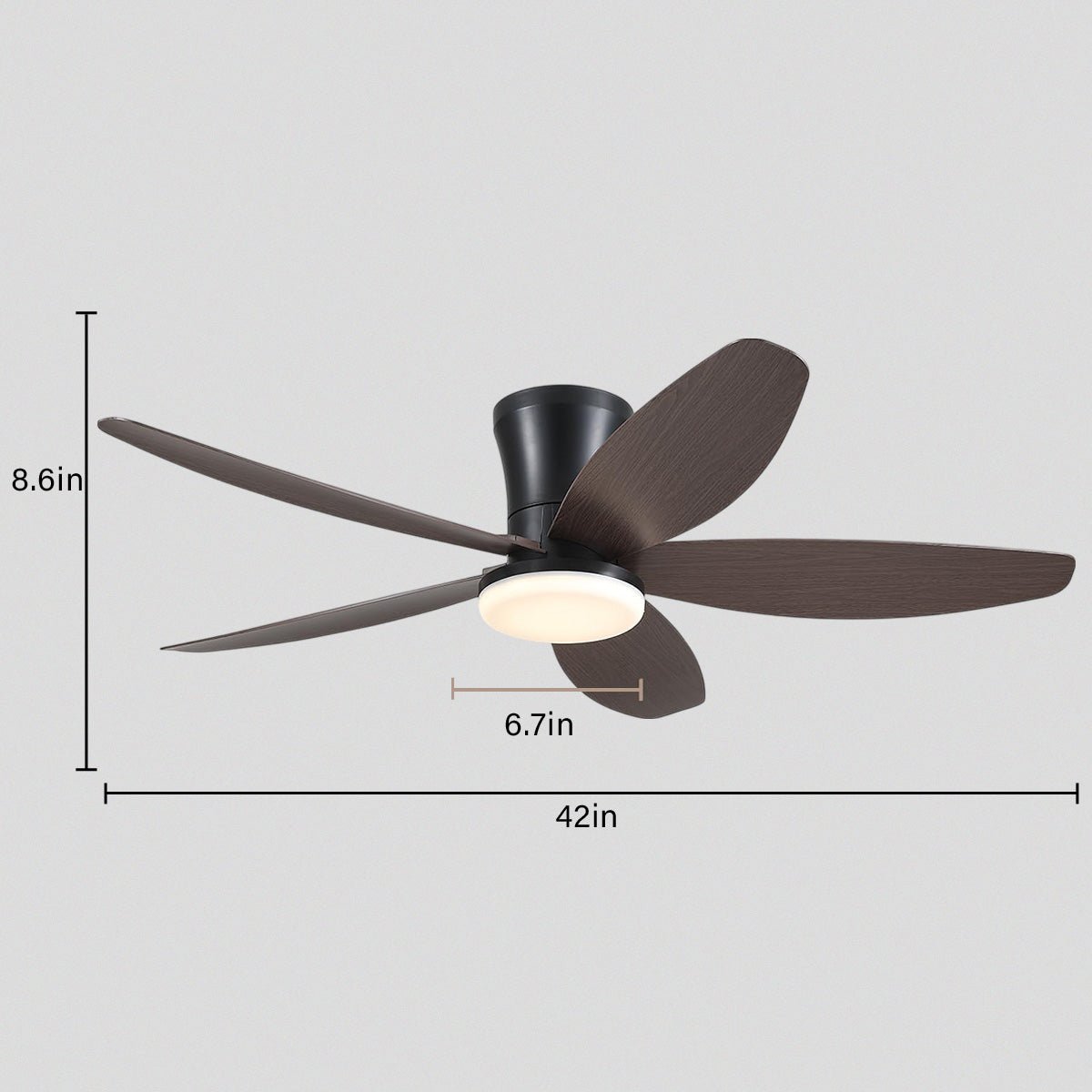 Indoor/Outdoor Recessed Black Ceiling Fan Light - Joyfuzzy