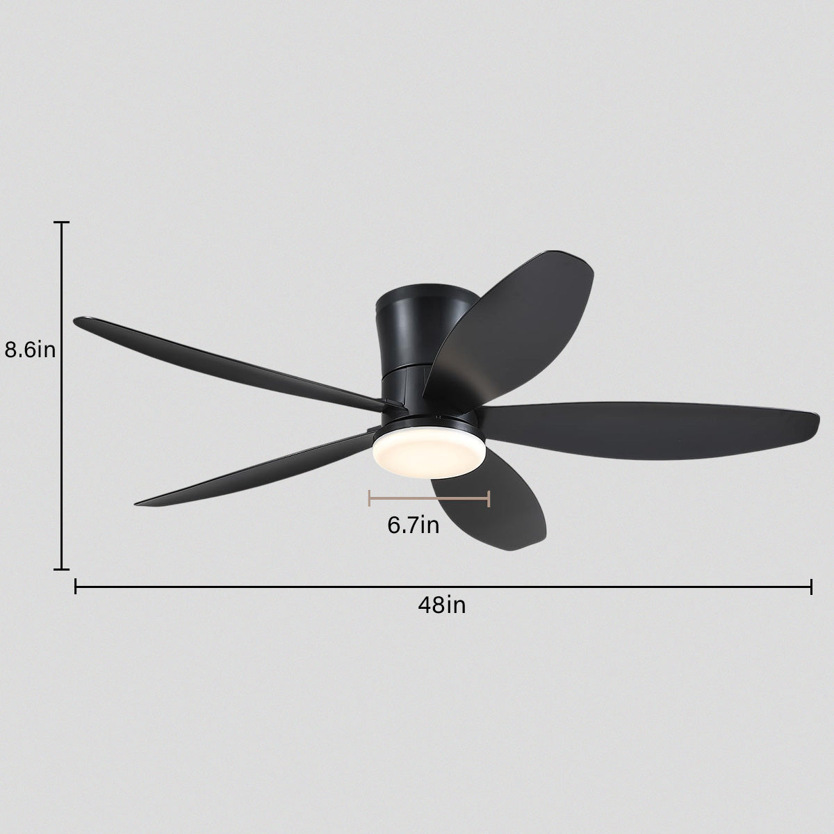 Indoor/Outdoor Recessed Black Ceiling Fan Light-ceiling light-Joyfuzzy