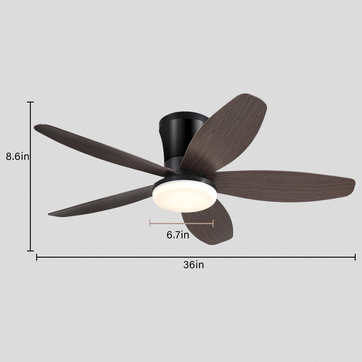 Indoor/Outdoor Recessed Black Ceiling Fan Light - Joyfuzzy