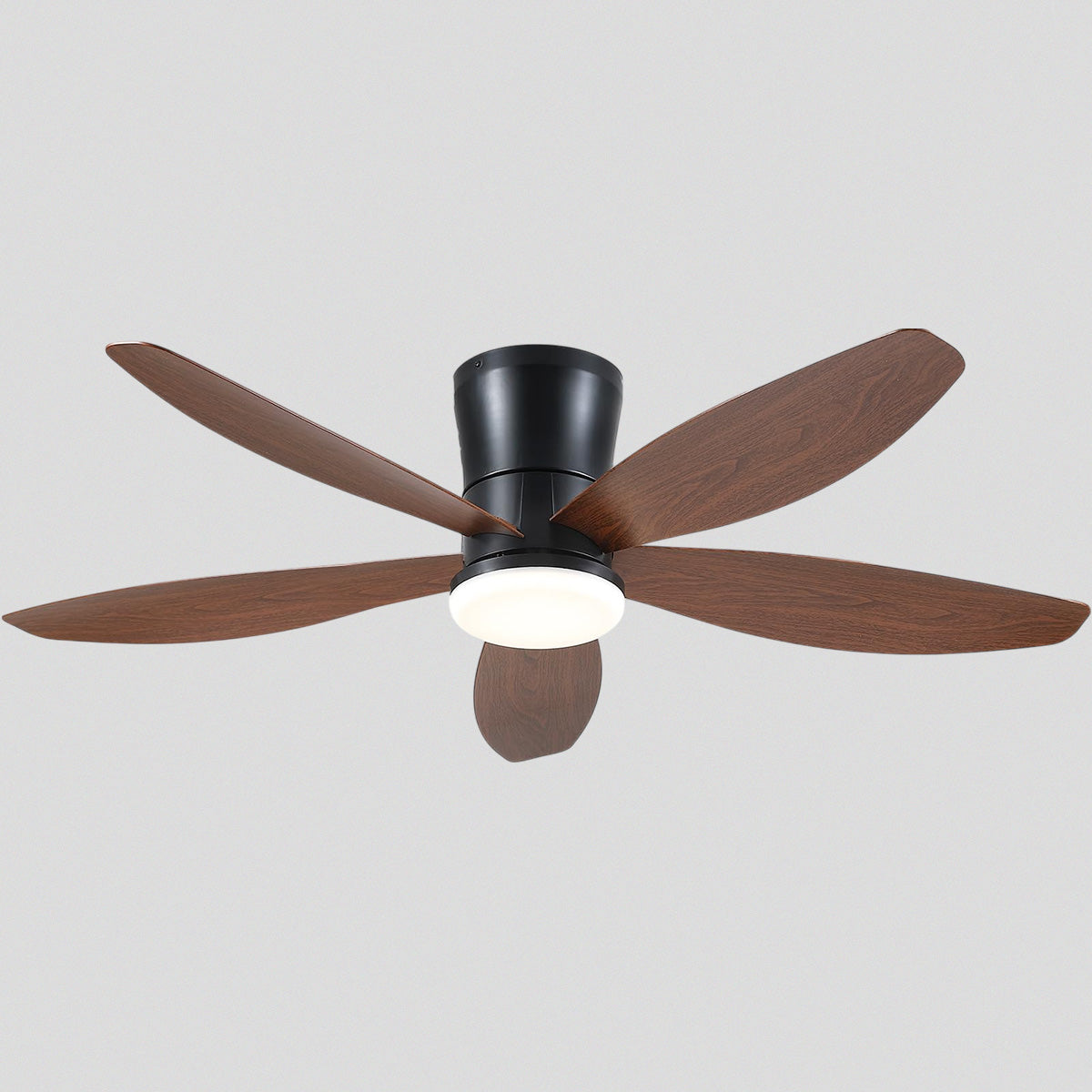 Indoor/Outdoor Recessed Black Ceiling Fan Light-ceiling light-Brown-48"-Joyfuzzy