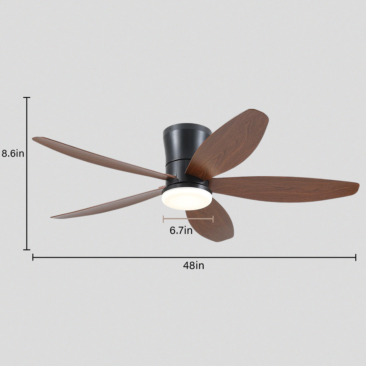 Indoor/Outdoor Recessed Black Ceiling Fan Light-ceiling light-Joyfuzzy