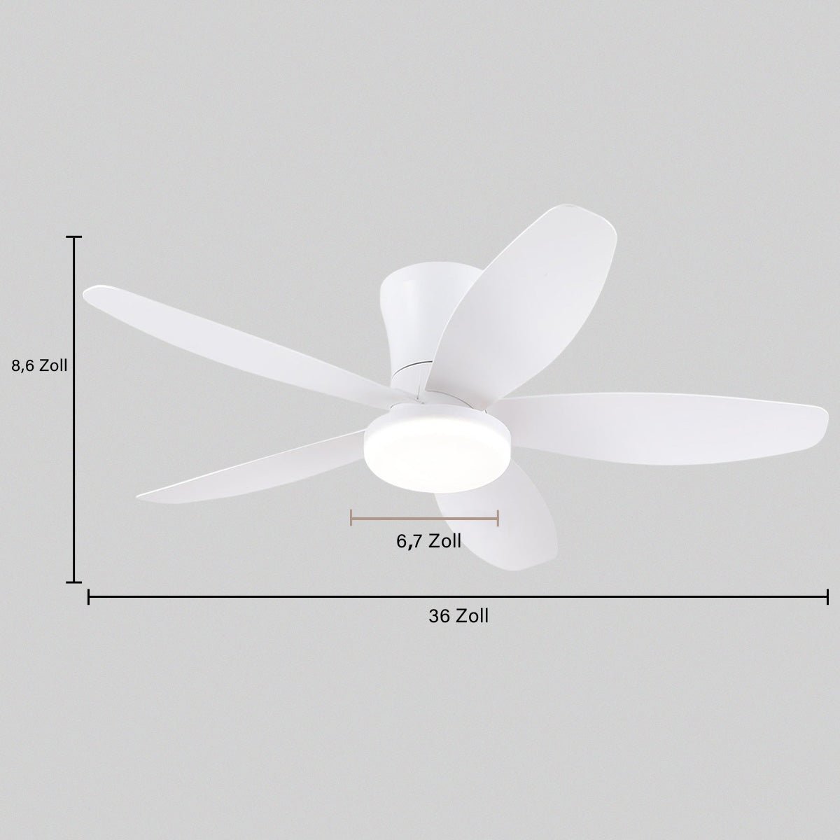 Indoor/Outdoor Recessed Black Ceiling Fan Light - Joyfuzzy