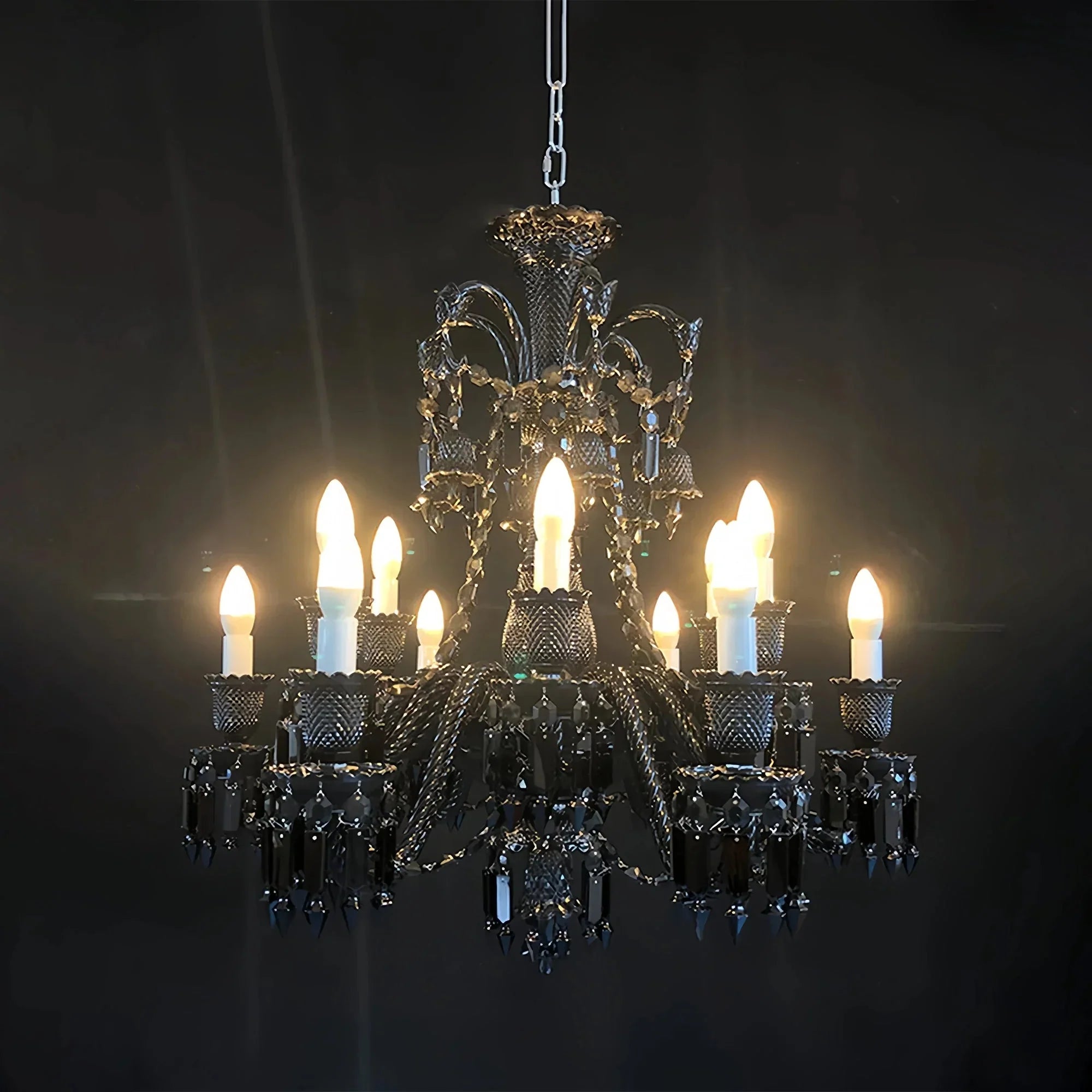 Inspired Lustre Black Crystal Lighting 12 Lights Chandelier - Joyfuzzy