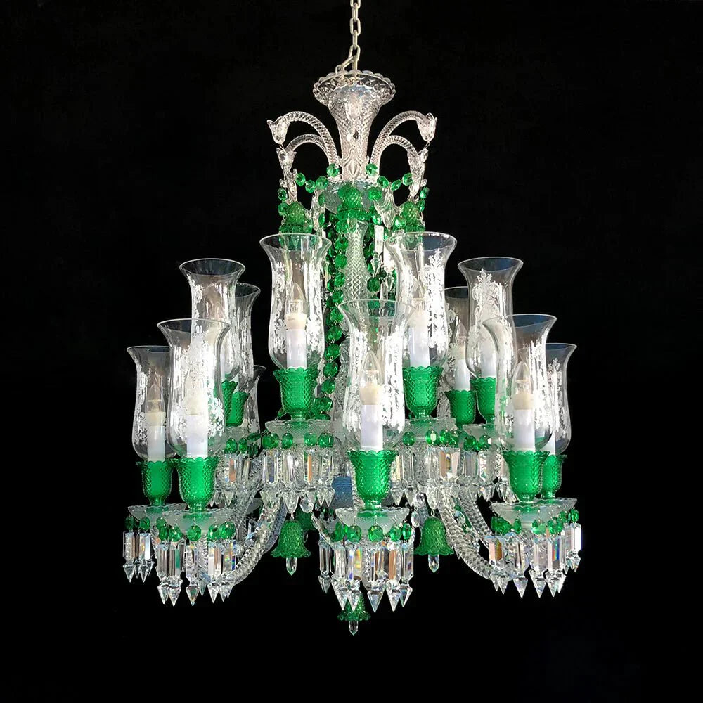 Inspired Lustre Clear & Green Crystal Lighting Chandelier - Joyfuzzy